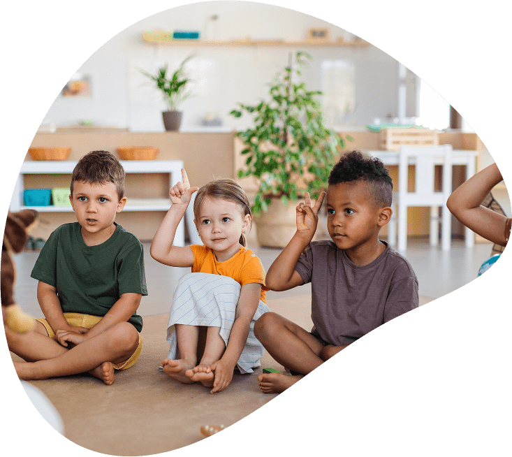 Children sitting together in classroom